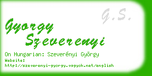 gyorgy szeverenyi business card